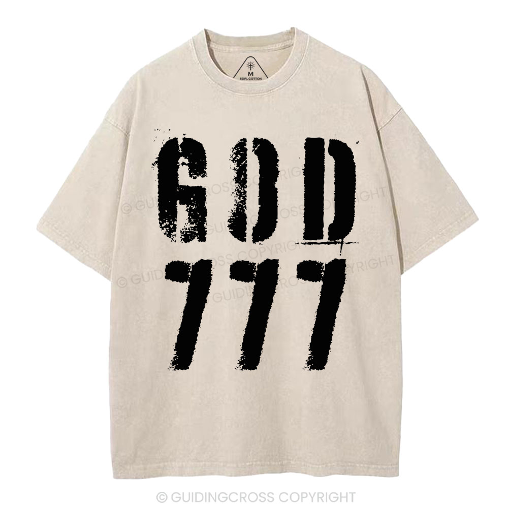 God 777 Christian Washed T-Shirt