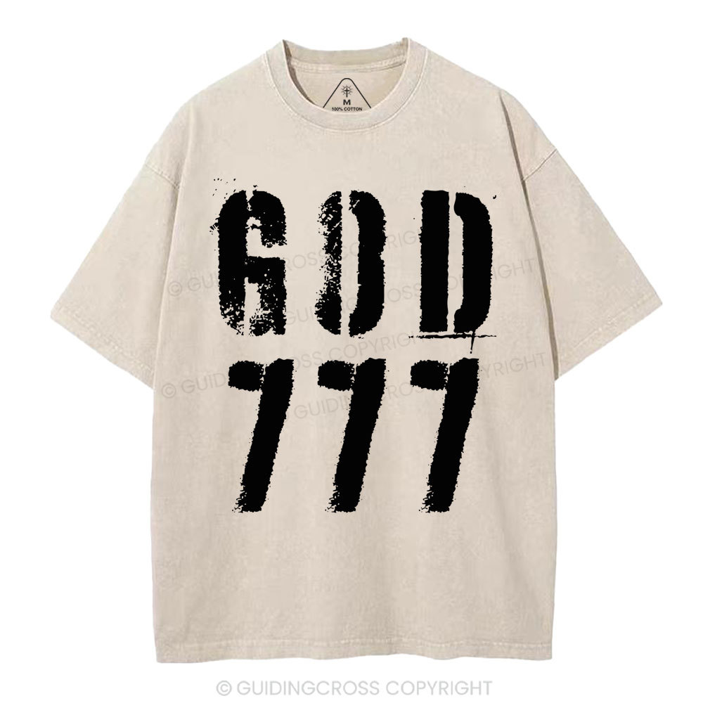 God 777 Christian Washed T-Shirt