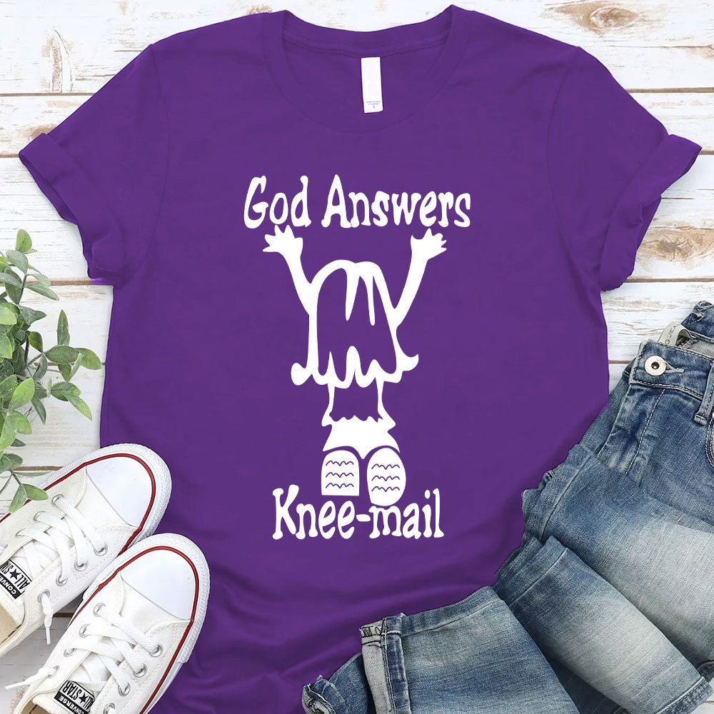 God Answers Knee-mail Christian T-Shirt