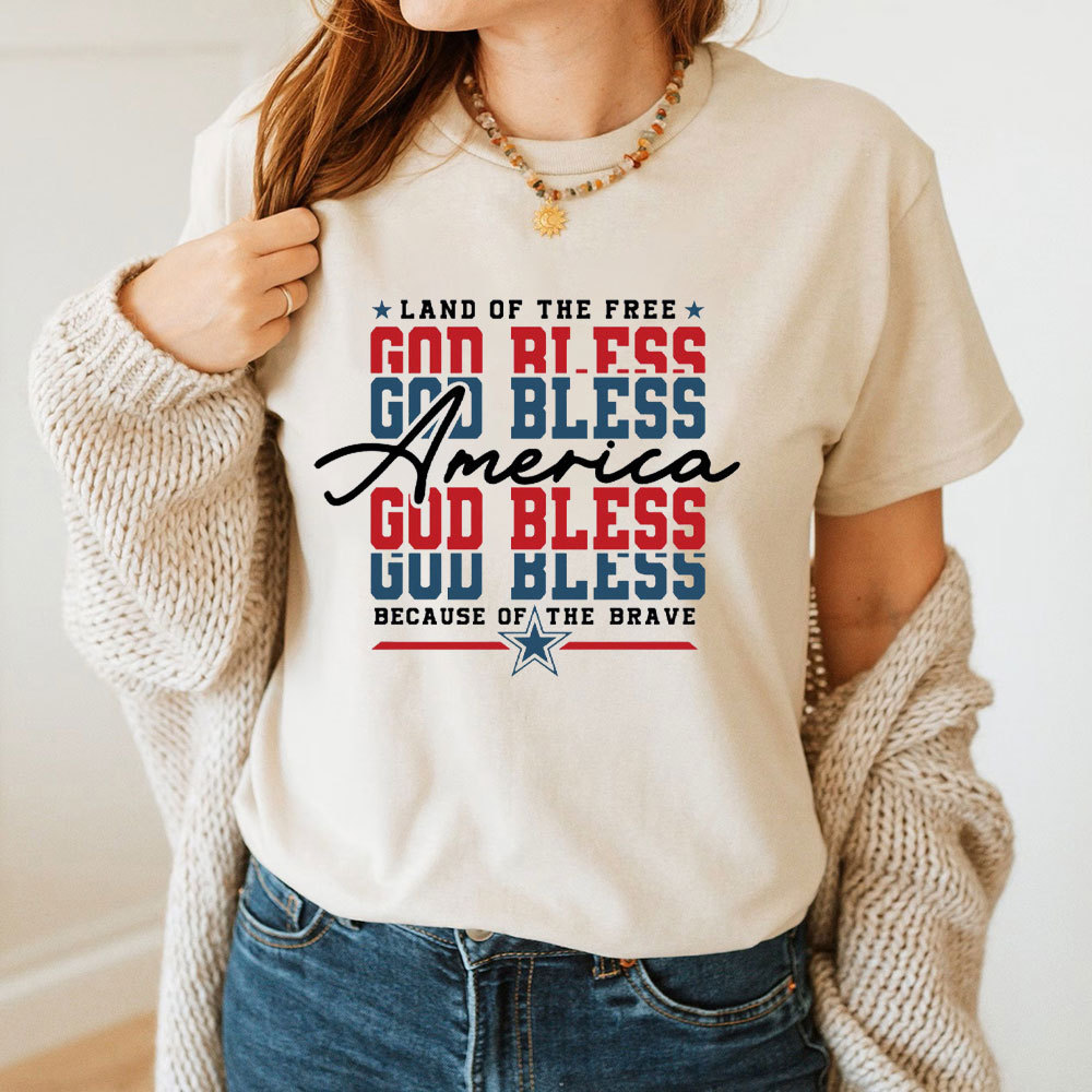 God Bless America Because Of The Brave Christian T-Shirt