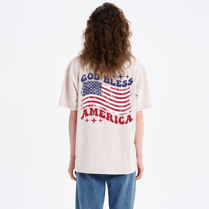 God Bless America Christian Washed T-Shirt