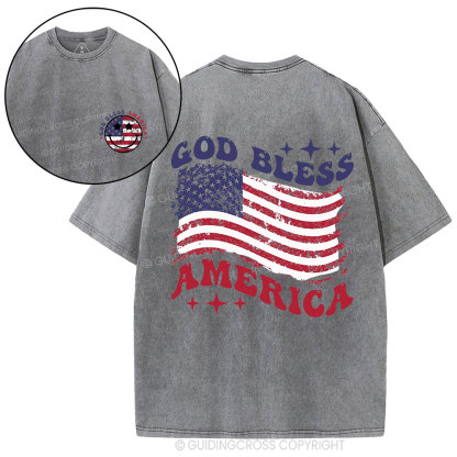 God Bless America Christian Washed T-Shirt