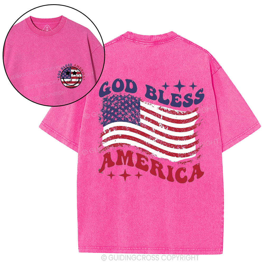God Bless America Christian Washed T-Shirt