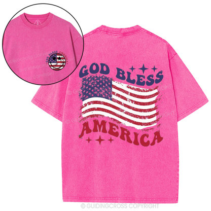 God Bless America Christian Washed T-Shirt