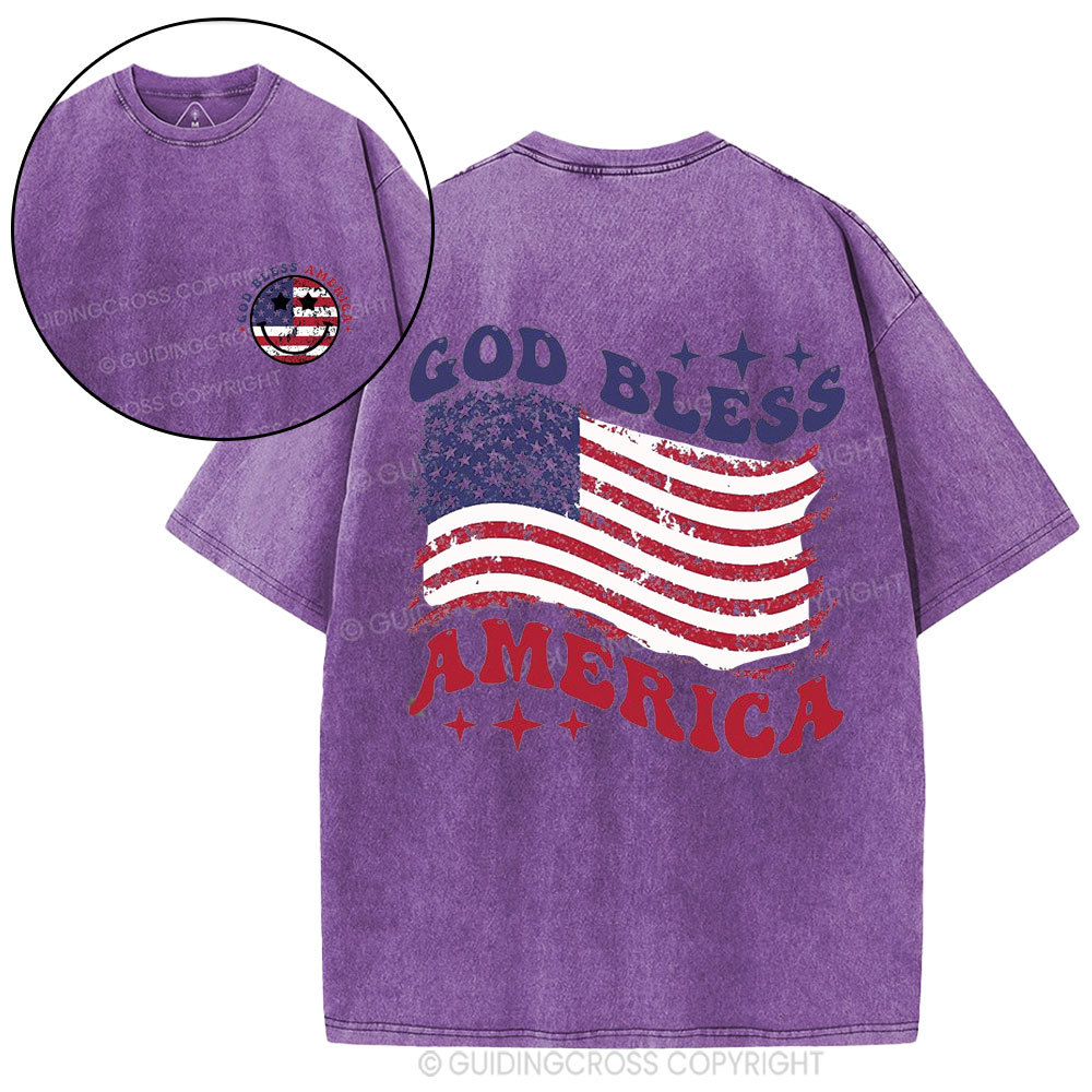 God Bless America Christian Washed T-Shirt