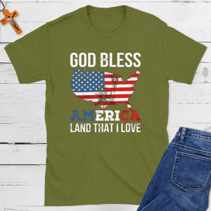 God Bless America Land That I Love Christian T-Shirt