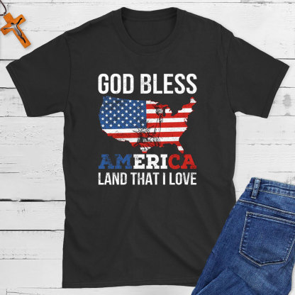 God Bless America Land That I Love Christian T-Shirt