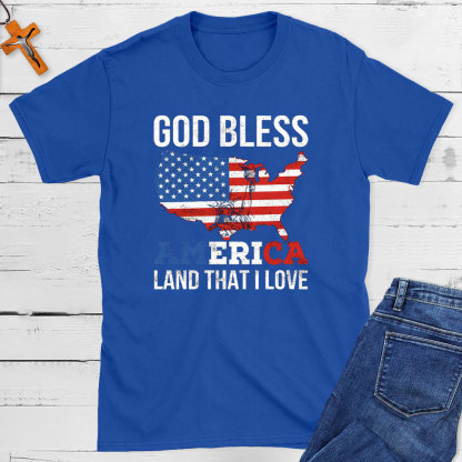 God Bless America Land That I Love Christian T-Shirt