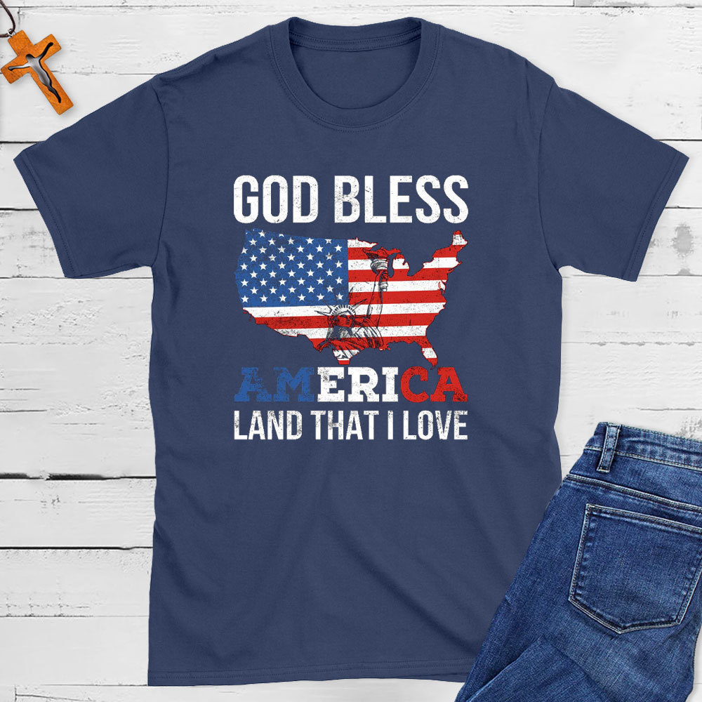 God Bless America Land That I Love Christian T-Shirt