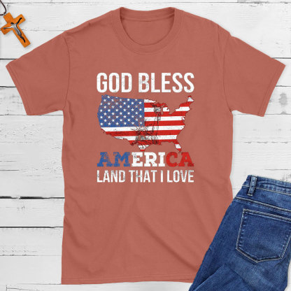 God Bless America Land That I Love Christian T-Shirt