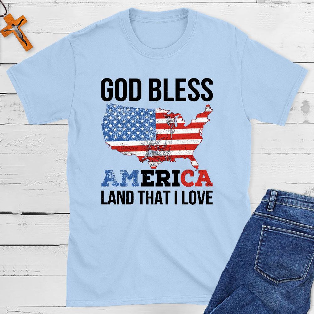 God Bless America Land That I Love Christian T-Shirt