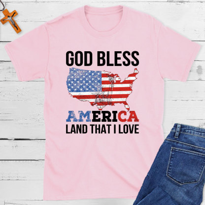 God Bless America Land That I Love Christian T-Shirt
