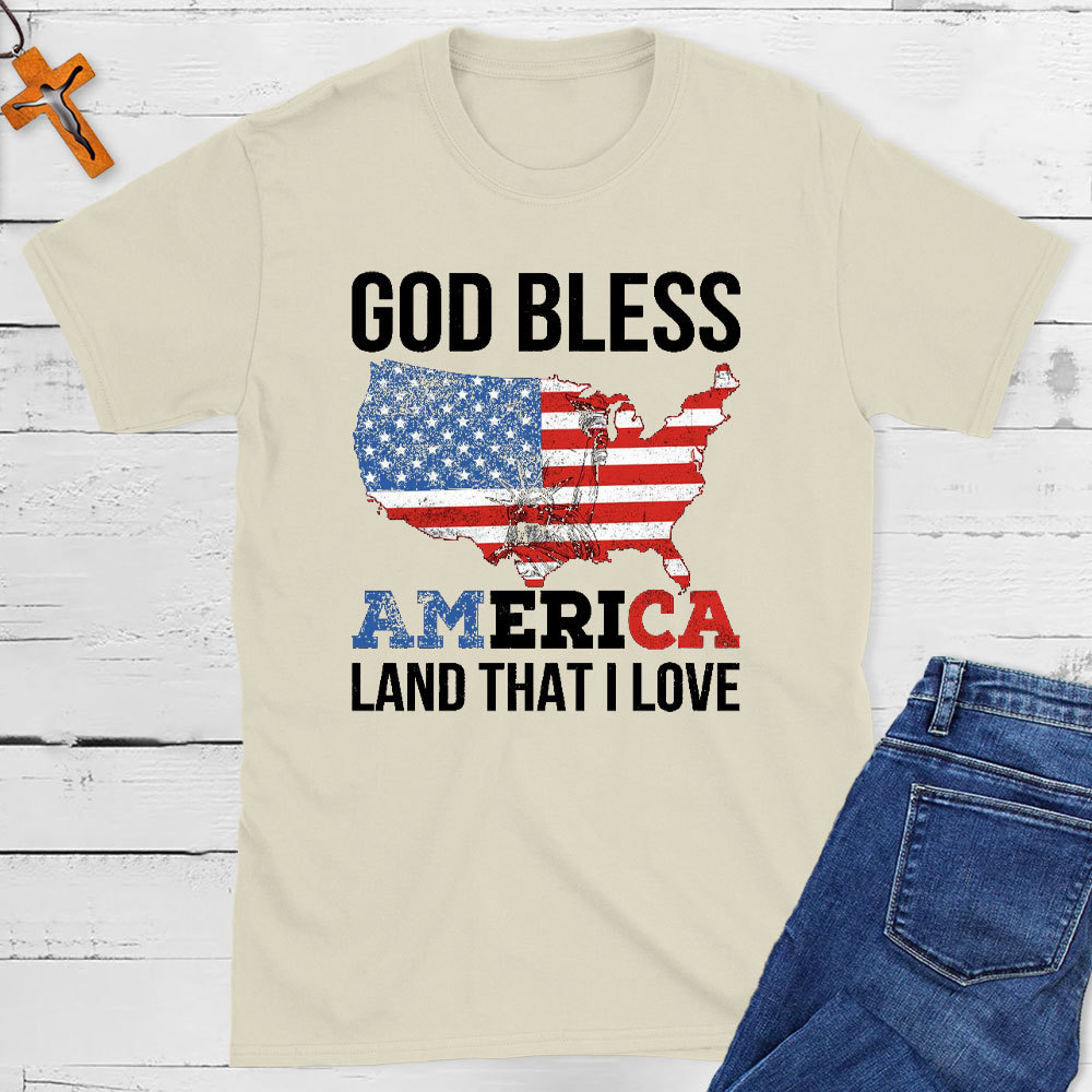 God Bless America Land That I Love Christian T-Shirt