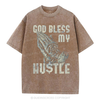 God Bless My Hustle Christian Washed T-Shirt