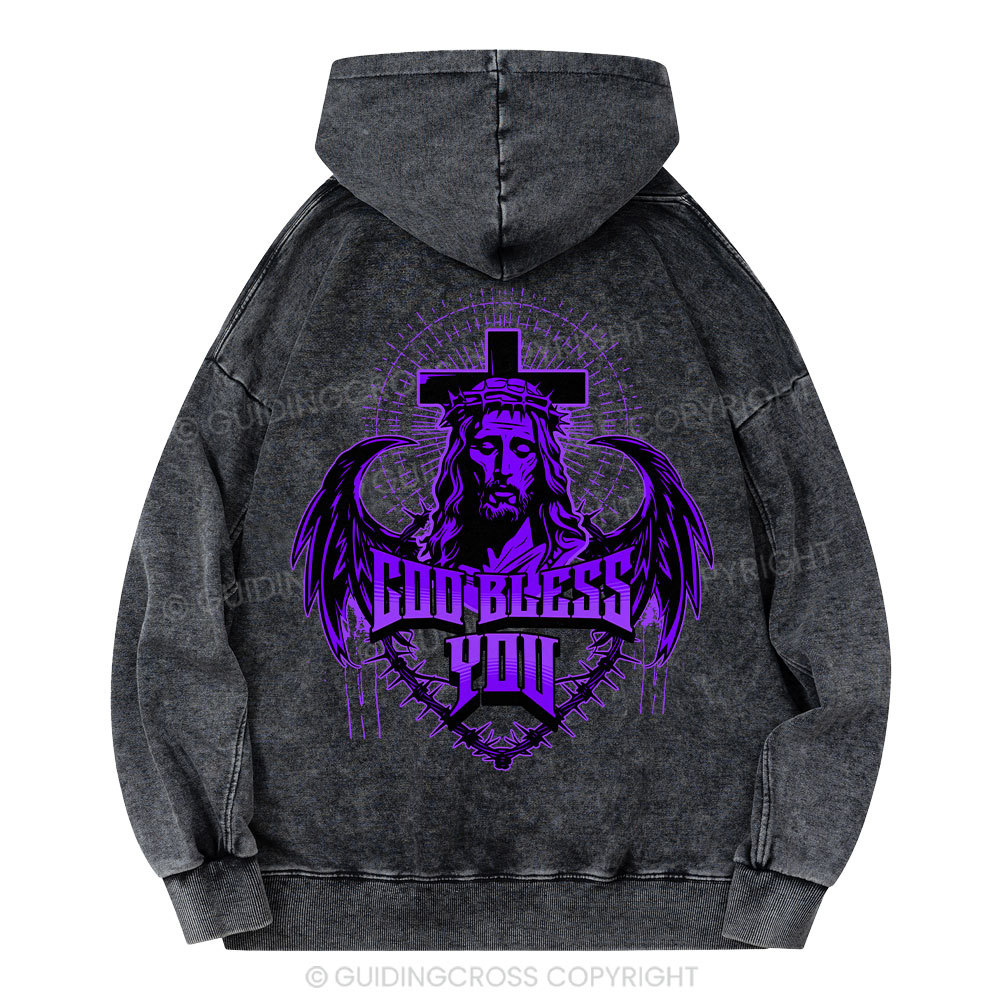 God Bless You Christian Washed Hoodie