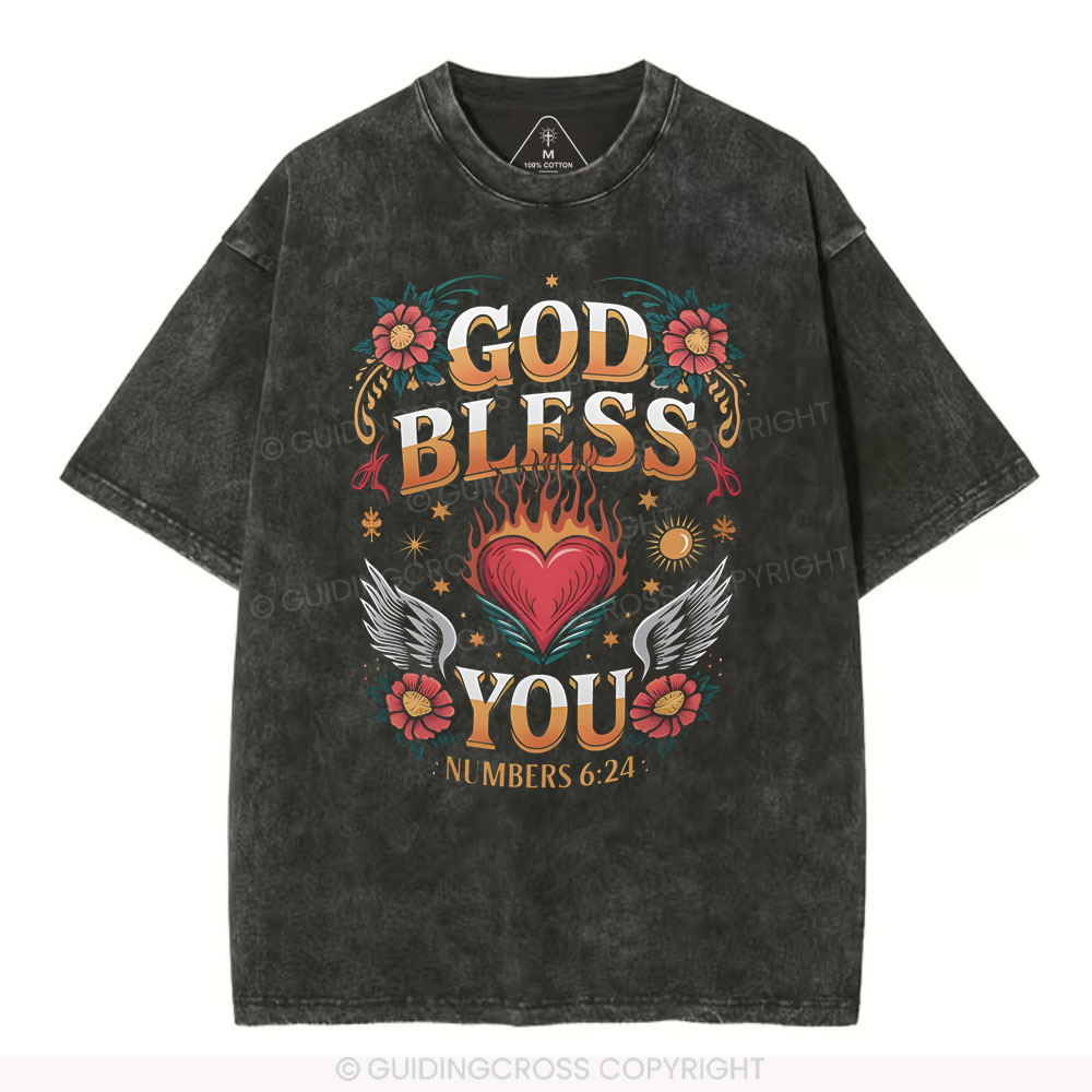 God Bless You Christian Washed T-Shirt