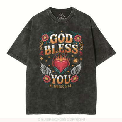 God Bless You Christian Washed T-Shirt