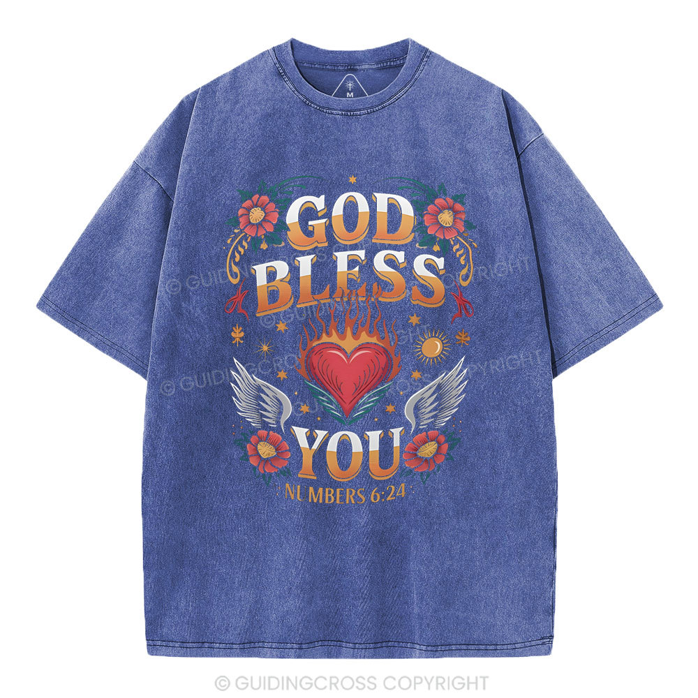 God Bless You Christian Washed T-Shirt