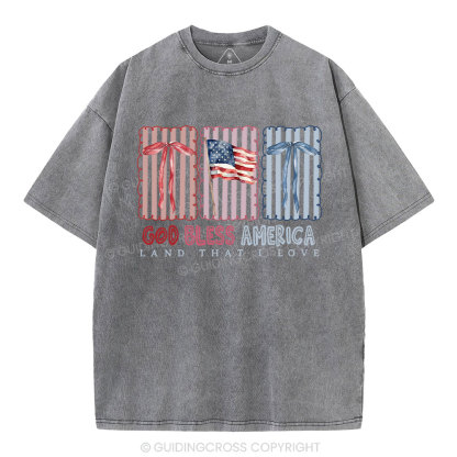 God Blessed America Chrirstian Washed T-Shirt