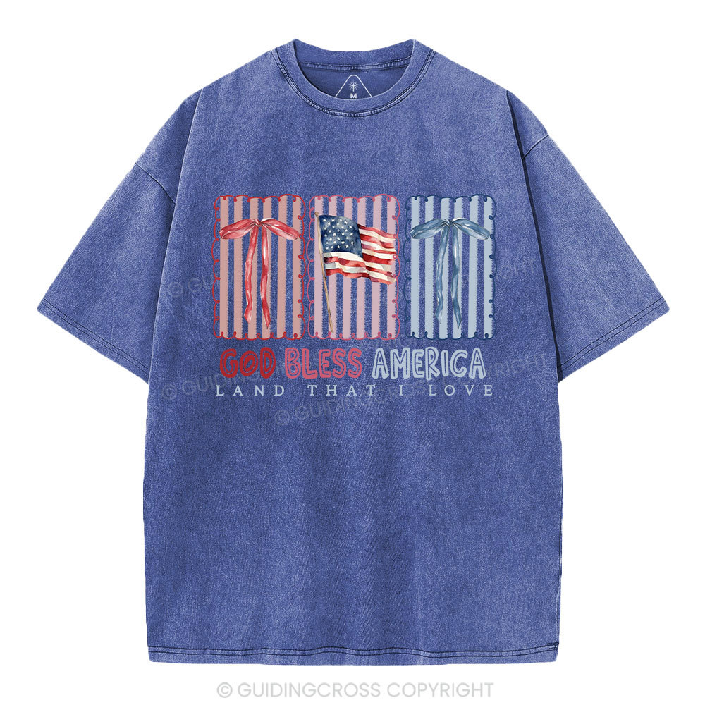 God Blessed America Chrirstian Washed T-Shirt