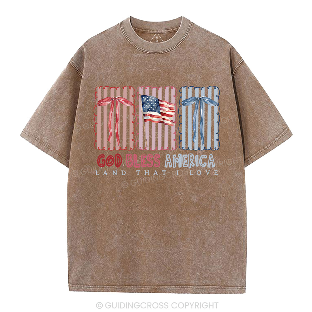 God Blessed America Chrirstian Washed T-Shirt