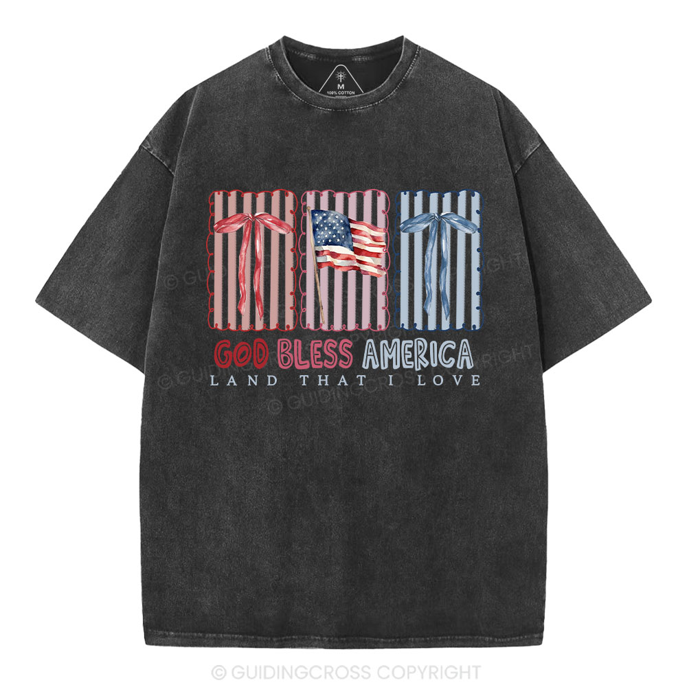 God Blessed America Chrirstian Washed T-Shirt