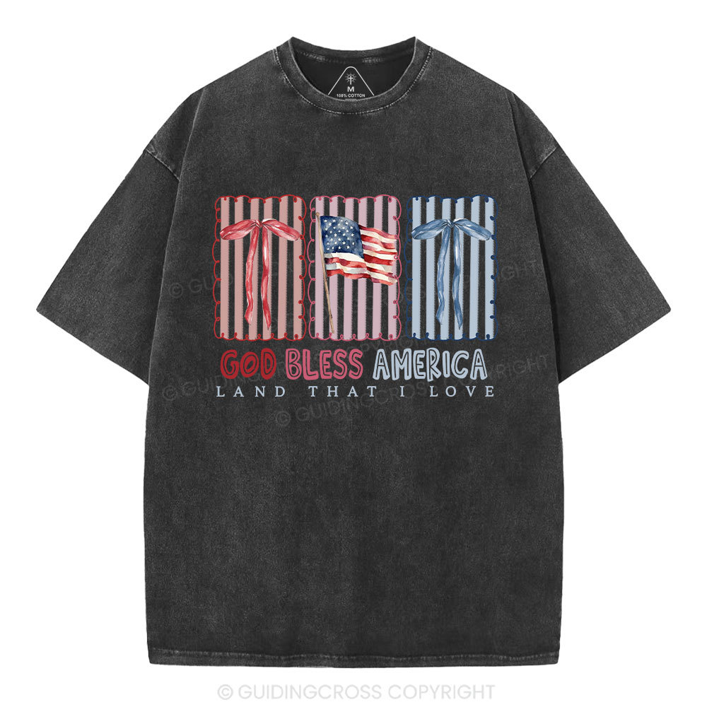 God Blessed America Chrirstian Washed T-Shirt