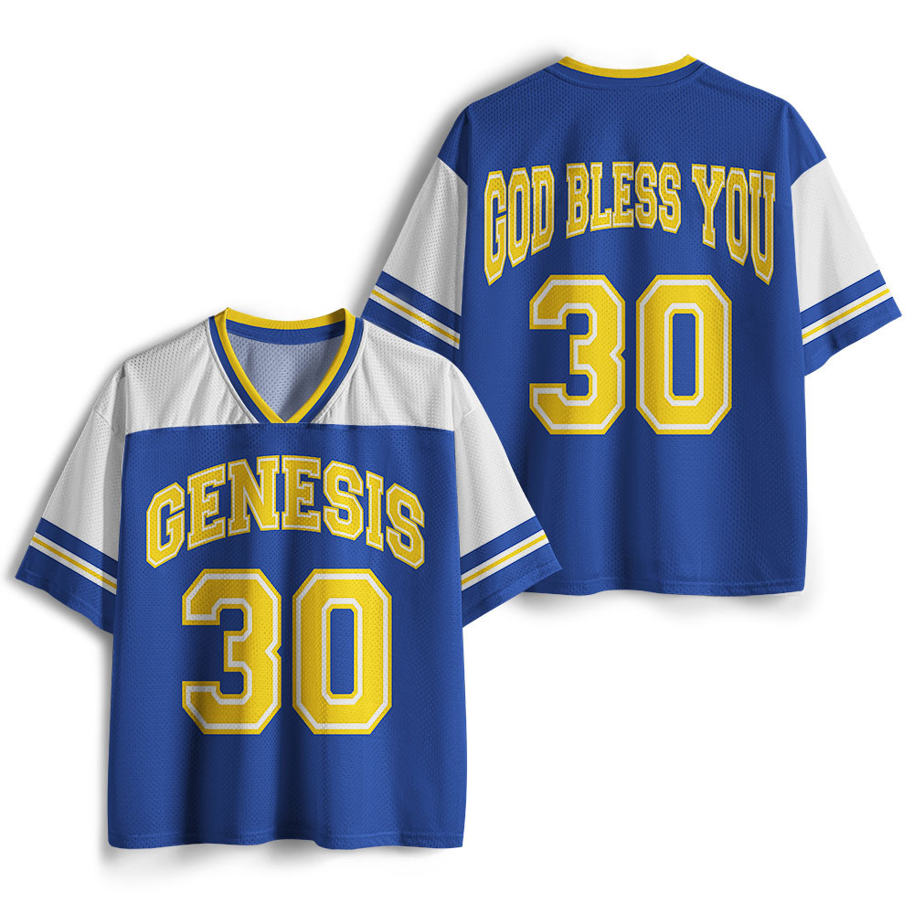 God Blessed Christian Blue Mesh Jersey