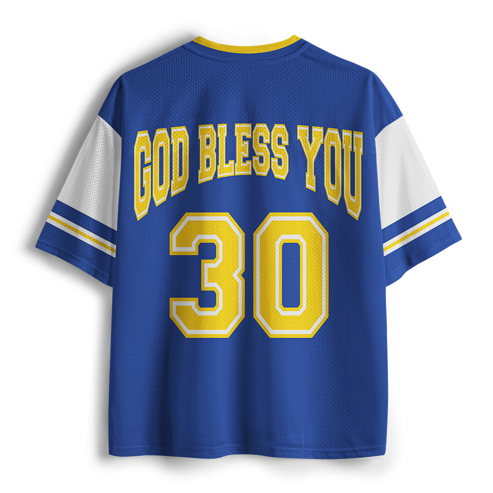 God Blessed Christian Blue Mesh Jersey