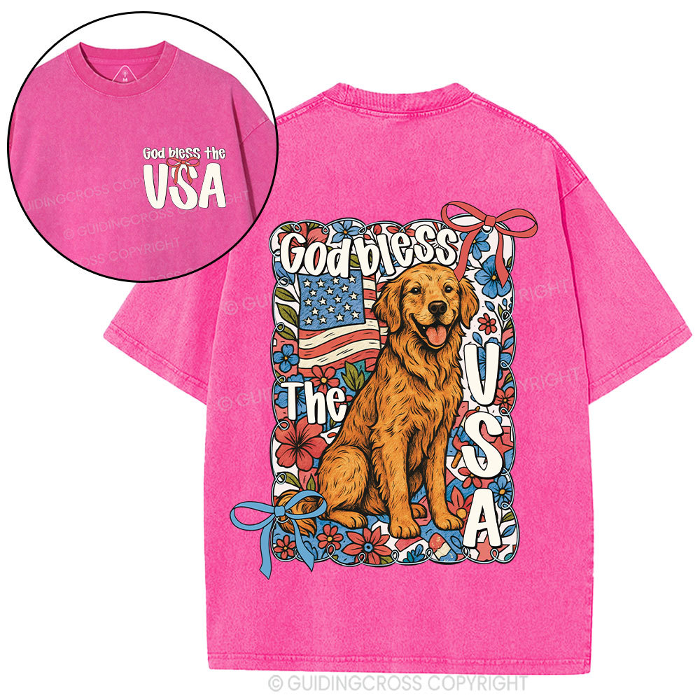 God Blessed The USA Christian Washed T-Shirt