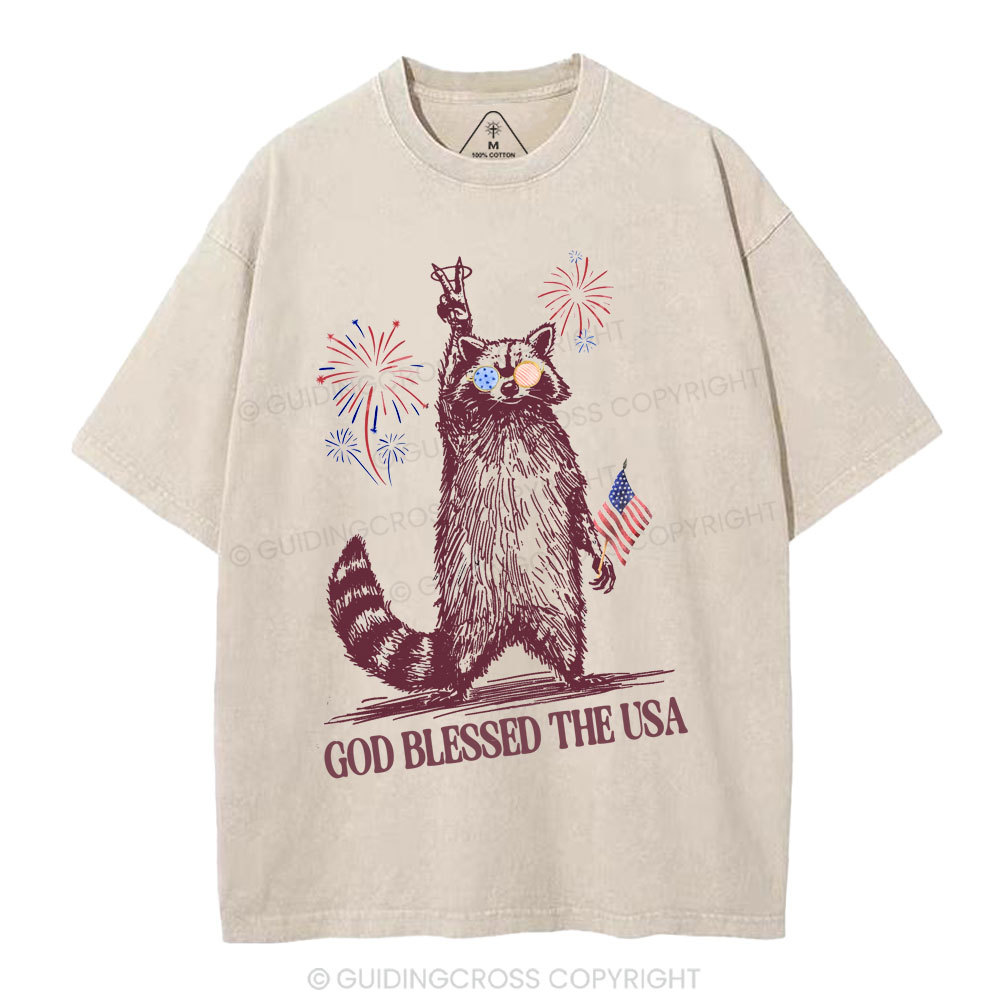 God Blessed The USA Christian Washed T-Shirt