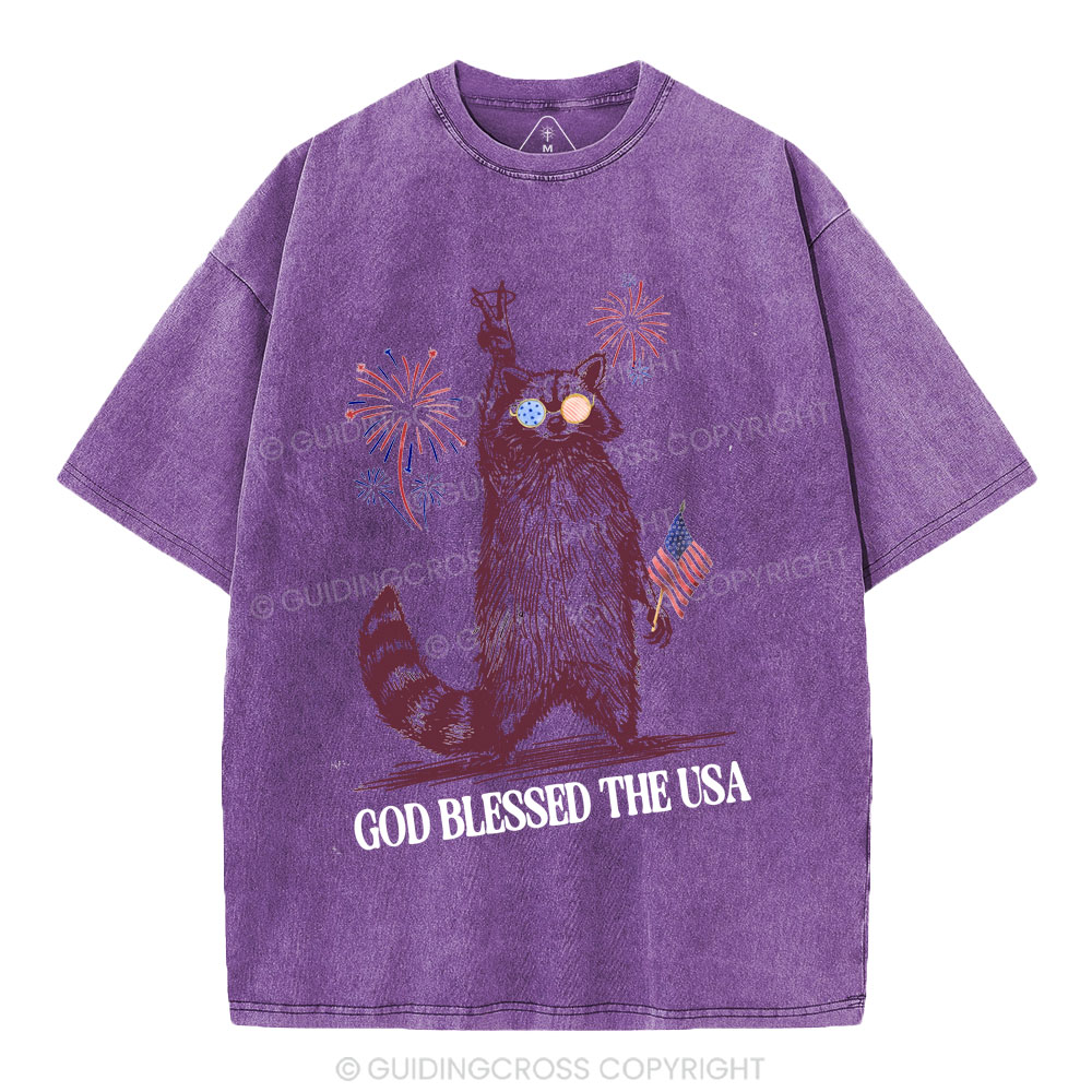 God Blessed The USA Christian Washed T-Shirt