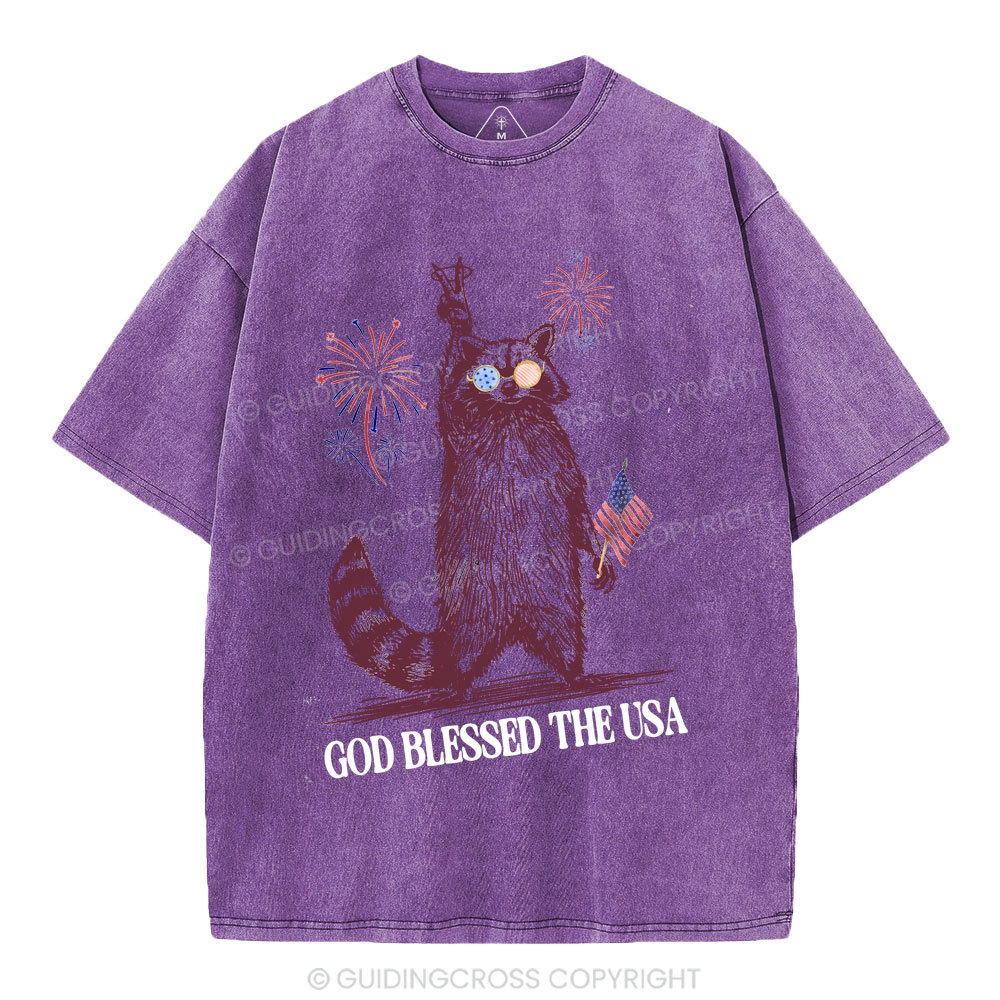 God Blessed The USA Christian Washed T-Shirt