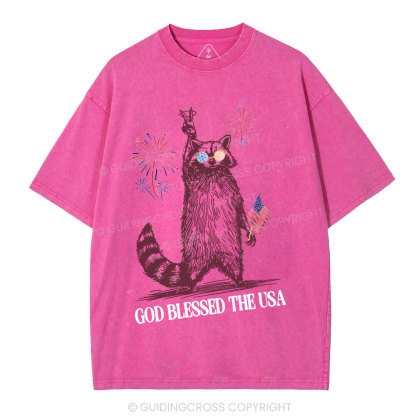 God Blessed The USA Christian Washed T-Shirt