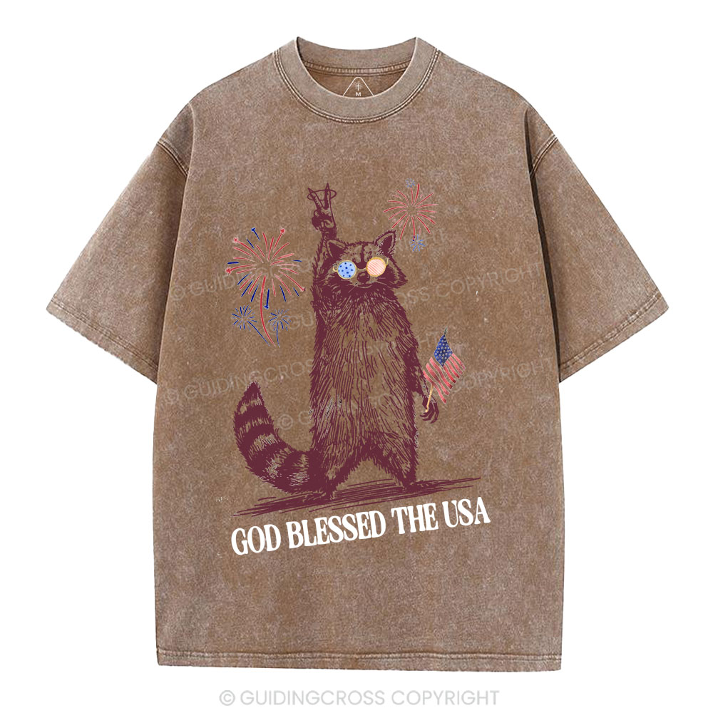 God Blessed The USA Christian Washed T-Shirt