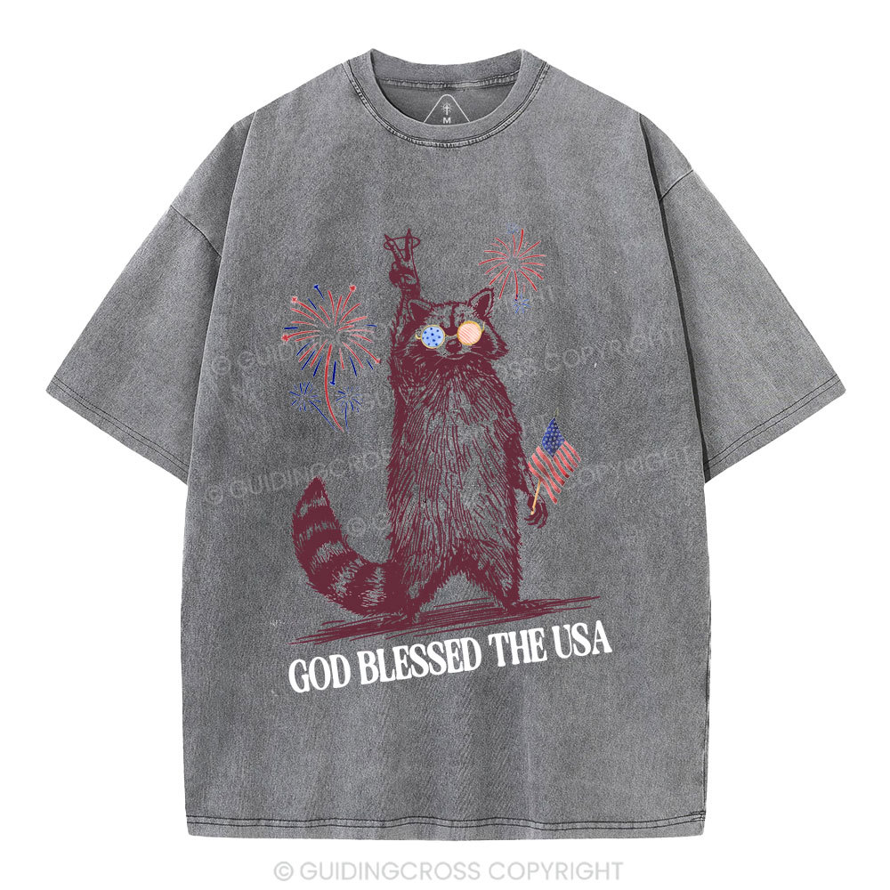 God Blessed The USA Christian Washed T-Shirt