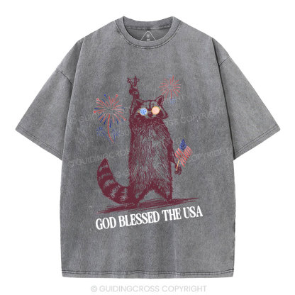 God Blessed The USA Christian Washed T-Shirt