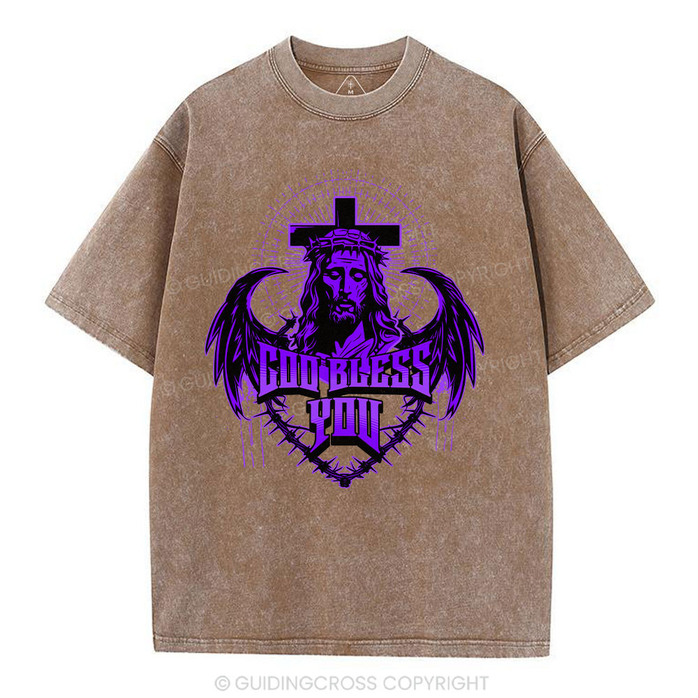 God Blessed You Christian Washed T-Shirt