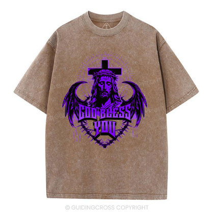 God Blessed You Christian Washed T-Shirt