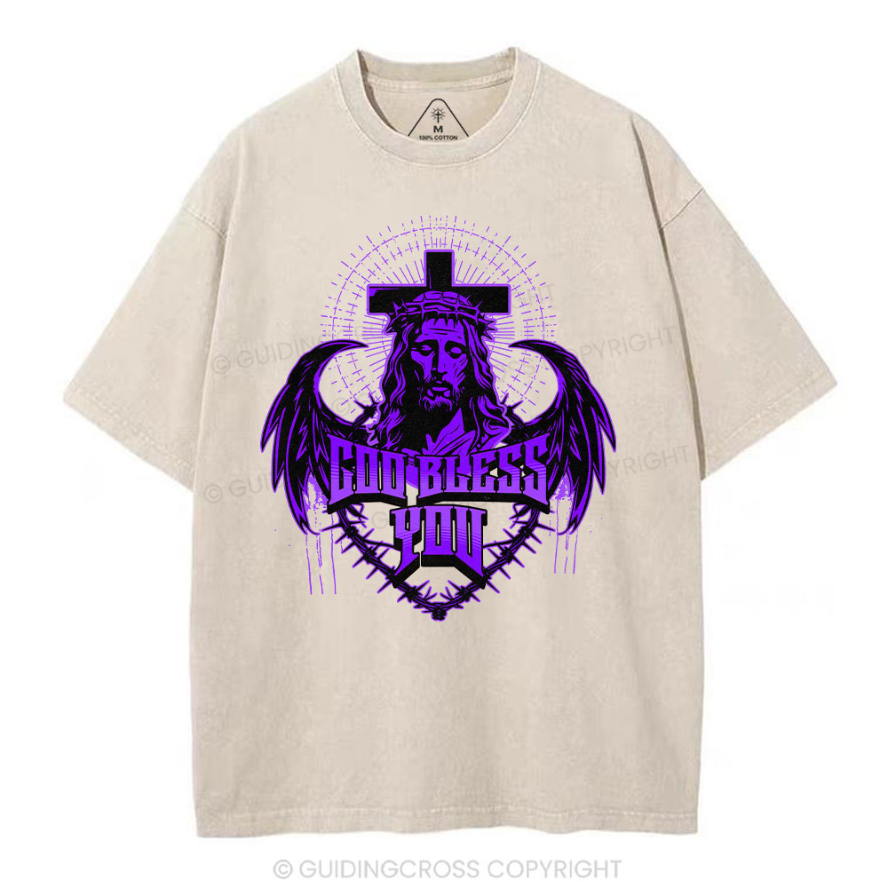 God Blessed You Christian Washed T-Shirt