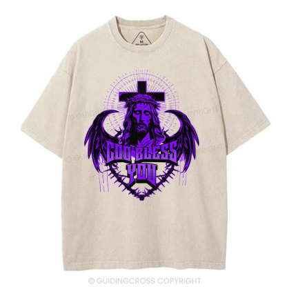 God Blessed You Christian Washed T-Shirt