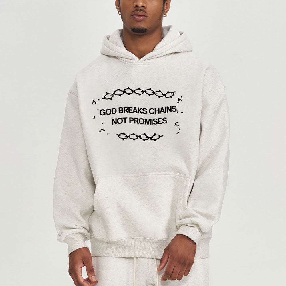 God Breaks Chains Not Promises Christian Fleece Hoodie Set