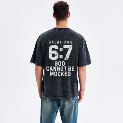 God Cannot Be Mocked Christian Washed T-Shirt