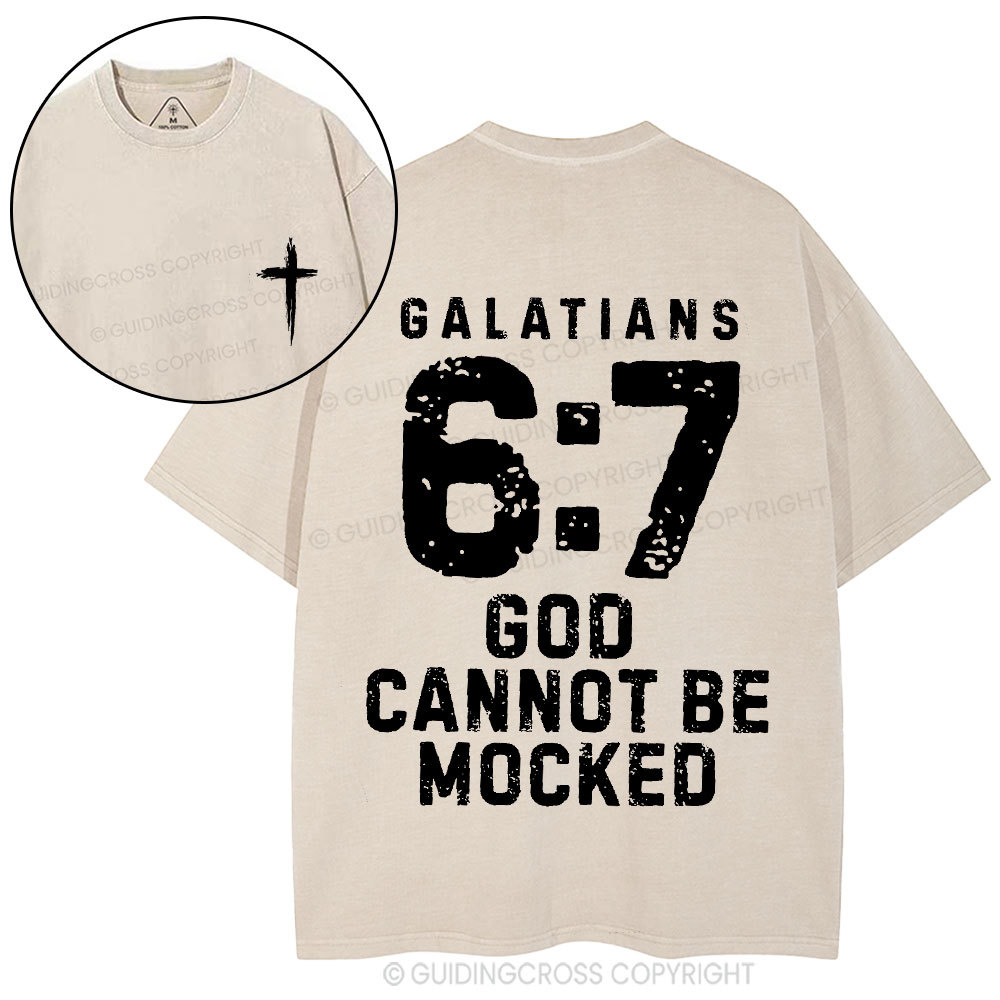 God Cannot Be Mocked Christian Washed T-Shirt