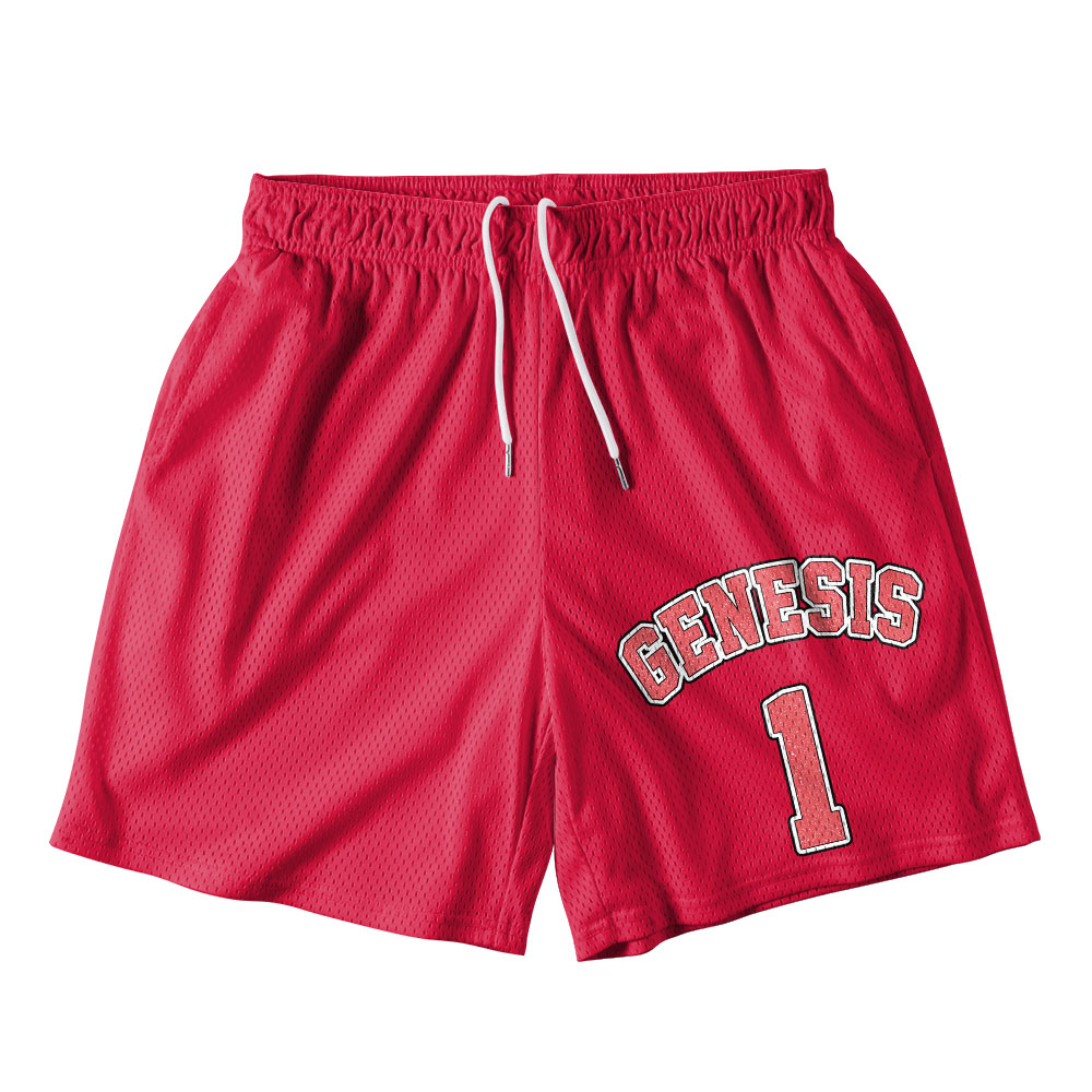 God Created The Heavens And Earth Christian Mesh Shorts