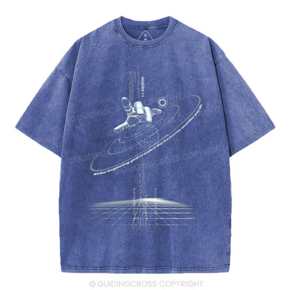 God Created The Heavens And Earth Christian Washed T-Shirt