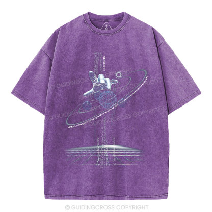 God Created The Heavens And Earth Christian Washed T-Shirt