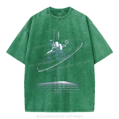 God Created The Heavens And Earth Christian Washed T-Shirt