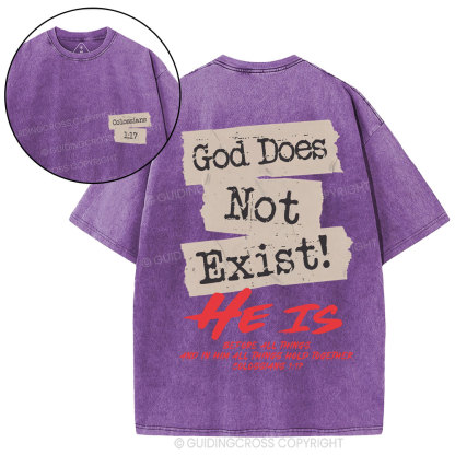 God Does Not Exist Christian Washed T-Shirt