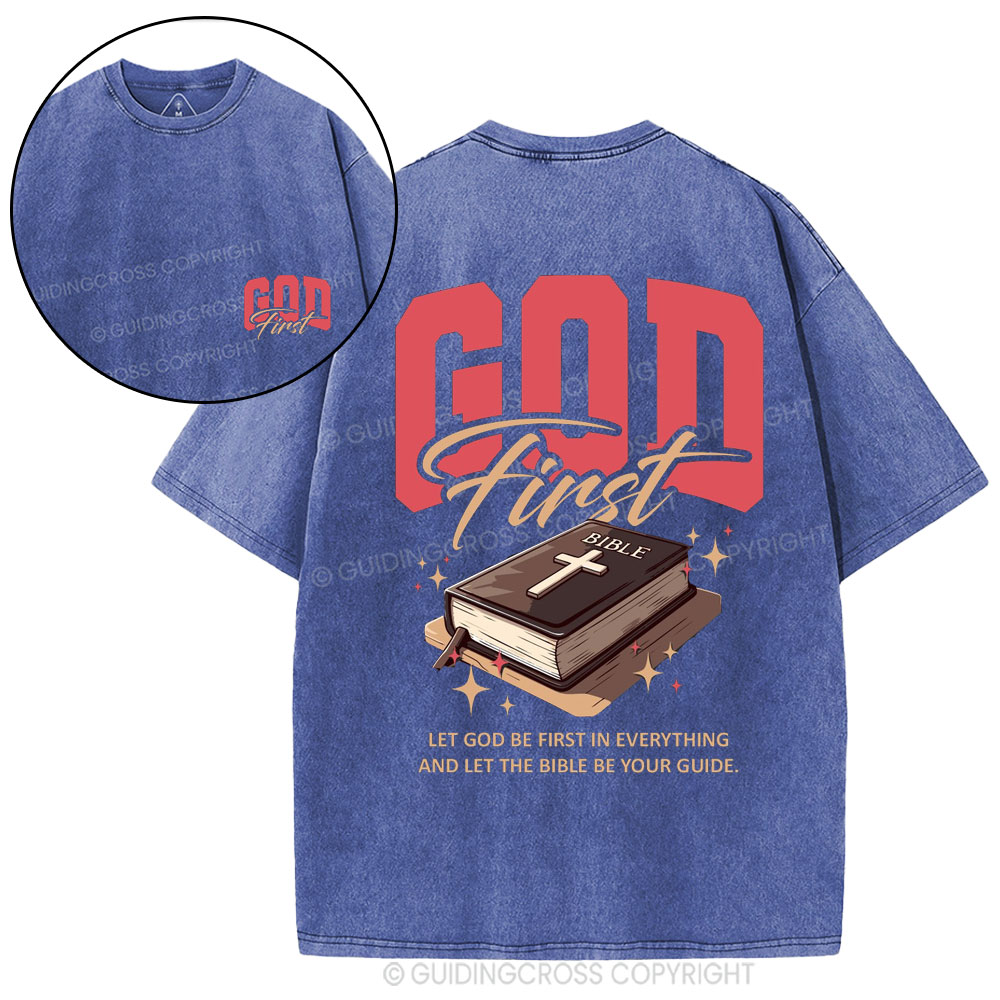 God First Christian Washed T-Shirt
